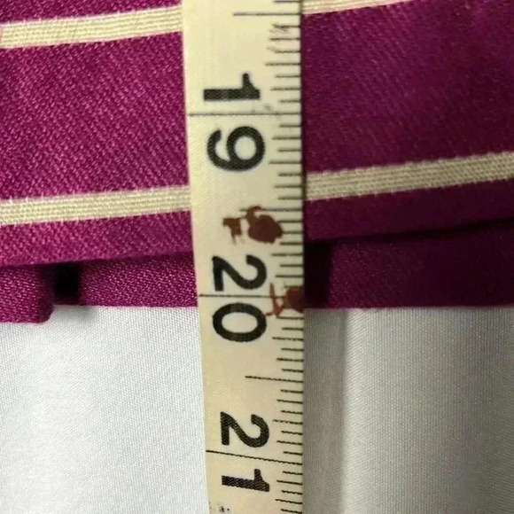 J. McLaughlin Womens Mini Skirt 2 Purple Gold Cream Pleated Back Zip Vintage EUC - Picture 8 of 9